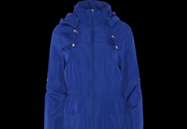 Hooded mac with elasticated waist. - LJK RAVEPLAINPKF