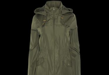 Hooded mac with print at back. - LJK CHOICES
