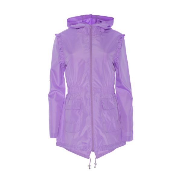 Hooded raincoat frill details - LJK RAVEFRILL