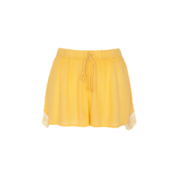 Short with lace at side seam. - LSRT 432CRINKLE