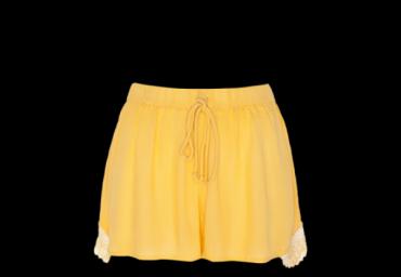 Short with lace at side seam. - LSRT 432CRINKLE