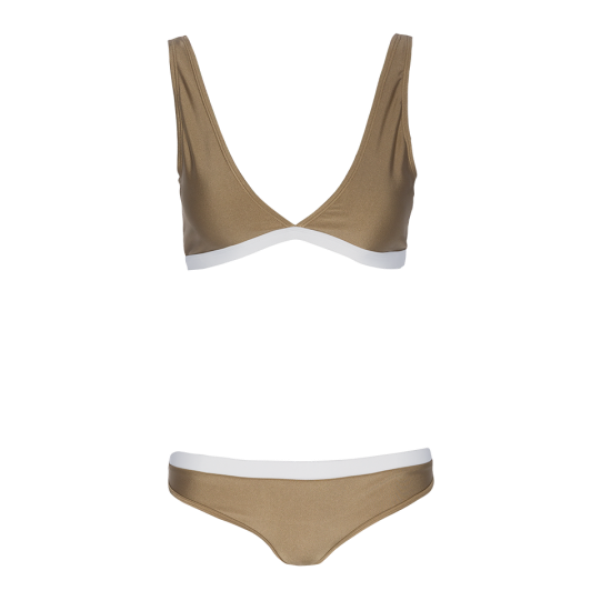 2 pices v neck bikini with contrast colour. - LSW 382MIRANDA