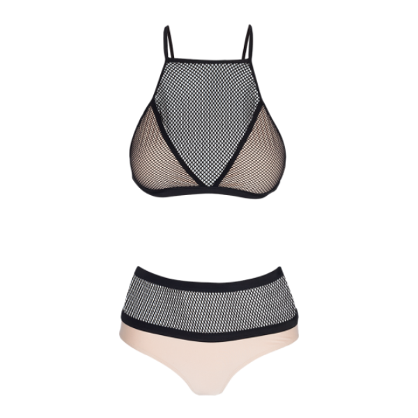 2 pieces mesh sport bikini with high waist. - LSW 480SELITA