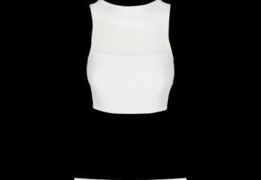 2 pieces mesh sport bikini with zipper. - LSW 396LILY