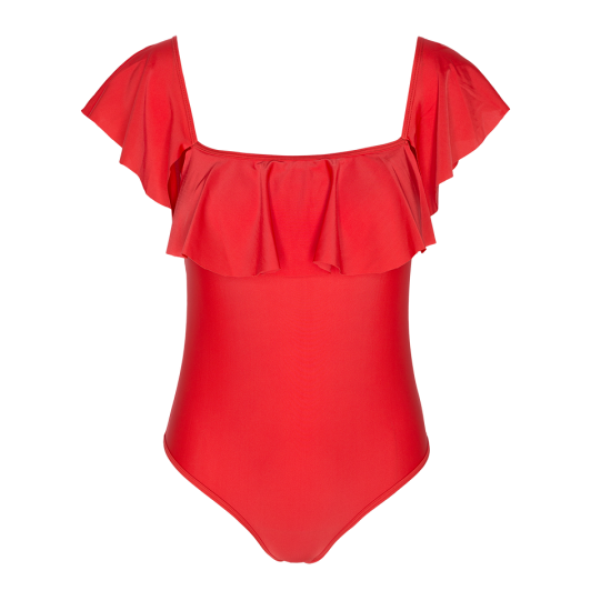Frilled bardot swimsuit. - LSW 382TAYLOR