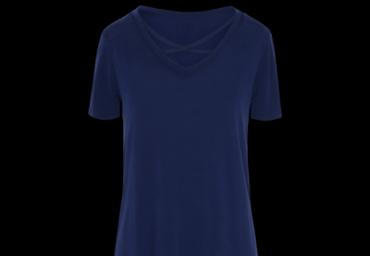 Short sleeve T-shirt with cross strap at neck. - XLTS 69HARBOUR