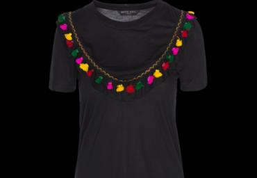 Short sleeve T-shirt with frill and tassels. - XLTS 414ROXANNA