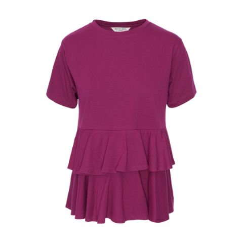 T-shirt with ruffle detail - LTS 414ACORD