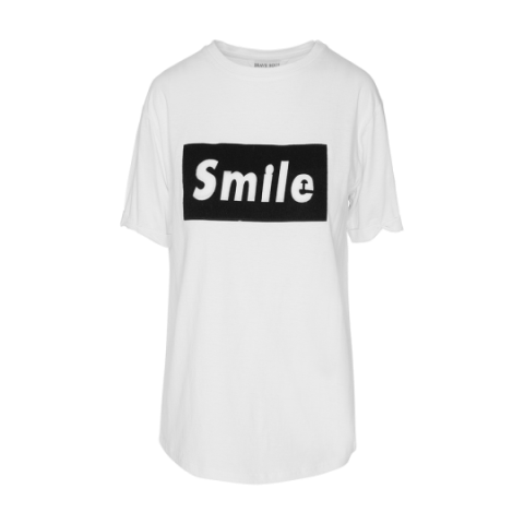 T-shirt with slogan on the front - LTS 272SMILE