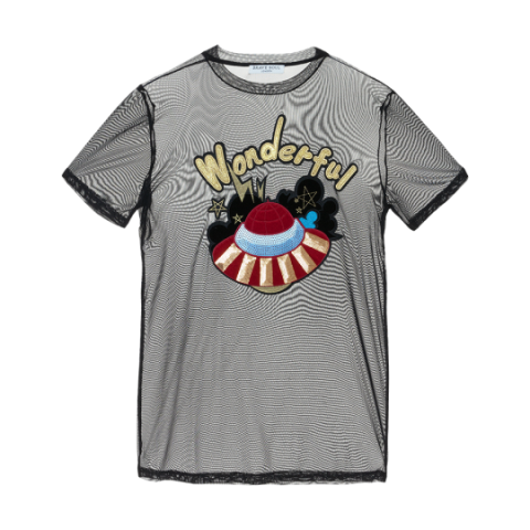 Short sleeve mesh T-shirt with patch detail. - LTS 225WONDER