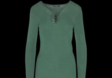 Long sleeve top with detail at neck - LLT 378TARAPKB