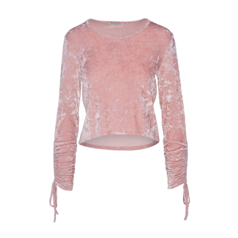 Ruched long sleeve velvet top - LLT 225MONA