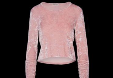 Ruched long sleeve velvet top - LLT 225MONA