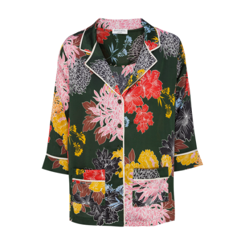 Long sleeve printed satin shirt style pijama. - LWT 225PIXI