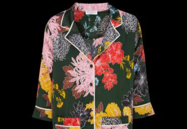 Long sleeve printed satin shirt style pijama. - LWT 225PIXI