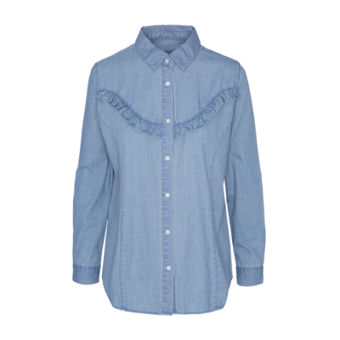 Denim shirt with ruffle detail - LWT 508VICTOR