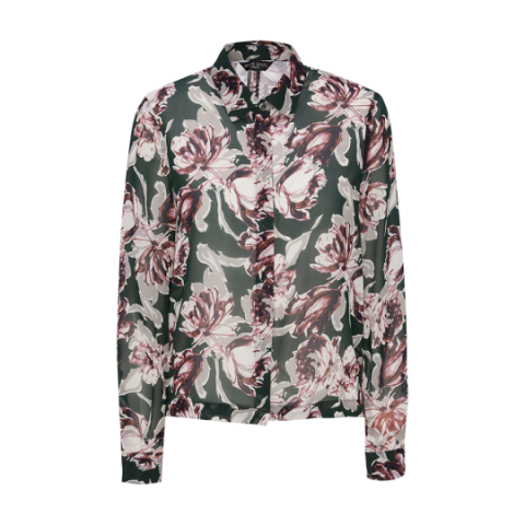 Long sleeve printed shirt with back detail - LWT 225NATHALIE