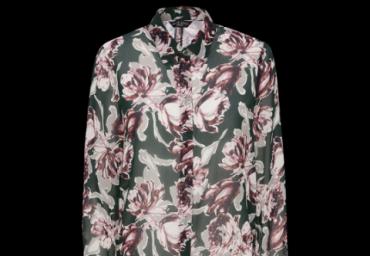 Long sleeve printed shirt with back detail - LWT 225NATHALIE