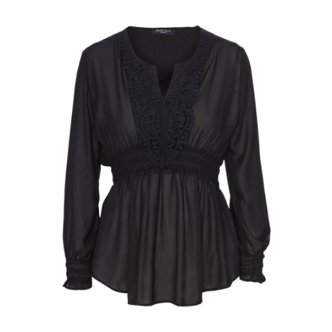 Long sleeve shirt with embroidery detail. - LWT 225ANNABEL