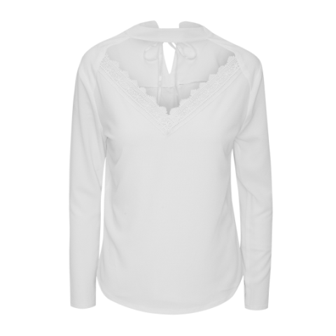 Long sleeve shirt with lace front and cut out back. - LWT 225RUBY