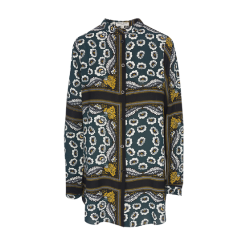 Longer length printed blouse. - LWT 225BORDER