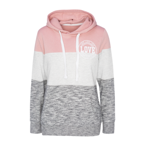 Hooded sweatshirt with 3 colours and print details - LSS 19LOVE