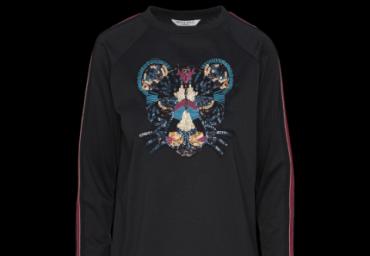 Sweatshirt with panther patch and contrast tape. - LSS 272PANTHER