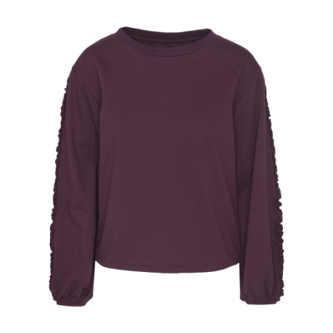 Sweatshirt with ruffle details down the sleeves. - LSS 34FRILLY