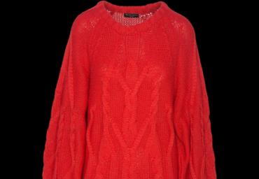 Cable knit jumper with balloon sleeve - LK 249MACRAME