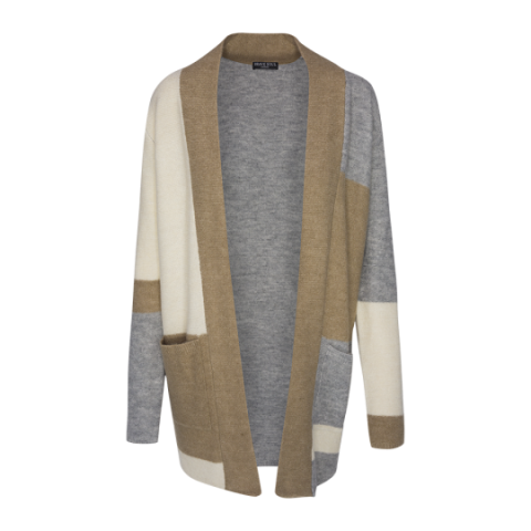 Cardigan with colour block. - LK 230BENETTON
