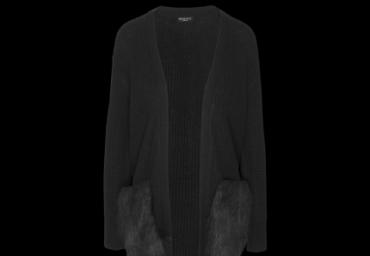 Cardigan with faux fur pockets - LK 230ROADRUN