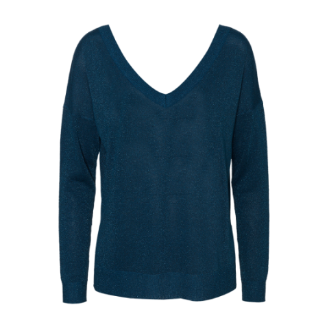Metallic jumper with v neck at front and back. - LK 249ODYSSEY