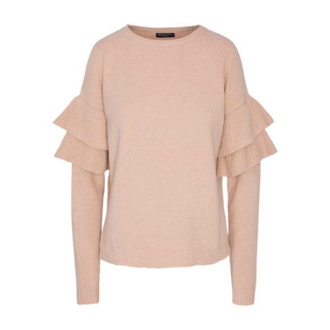 Loose fit chenille jumper with double frill. - LK 248ERINFRILLB