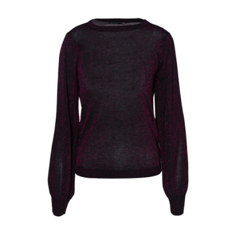 Metallic jumper with balloon sleeve. - LK 249COSTA