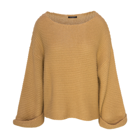 Oversized boxy jumper with slash neck and jacquard - LK 274CAPRICE
