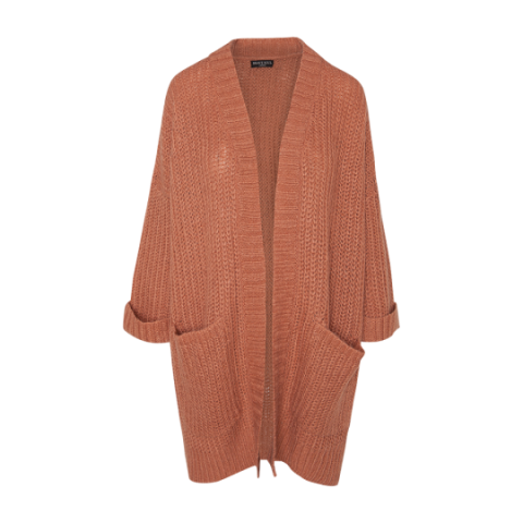 Oversized cardigan with roll sleeves and pockets. - LK 230RAZA