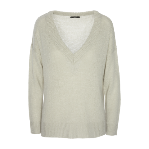 V neck loose fit jumper with side seam. - LK 181CORDABAB