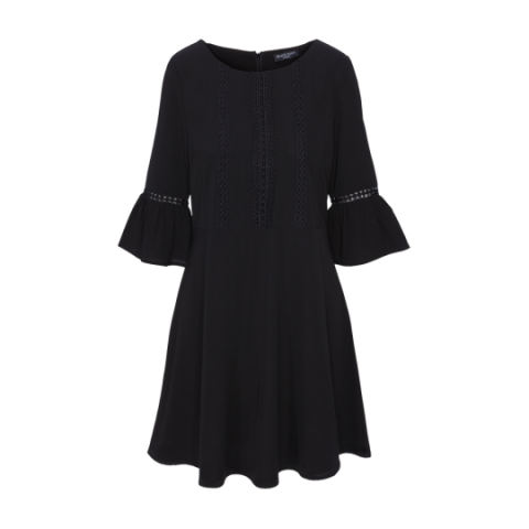 34 sleeve dress with crochet at front and sleeves - LDRW 225MARTHA