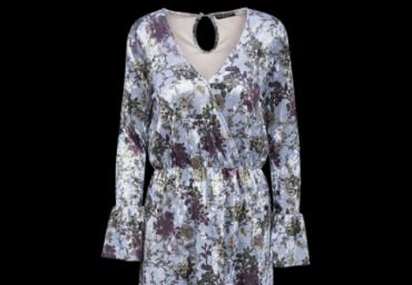 Bell sleeve velvet dress with keyhole back. - LDRJ 225SARA