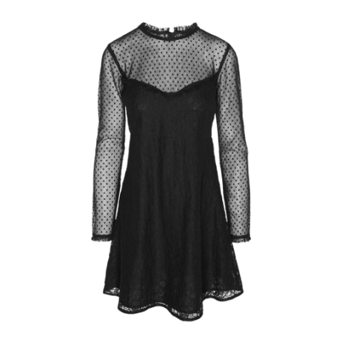 Combined lace mesh dress - LDRW 432DIANA