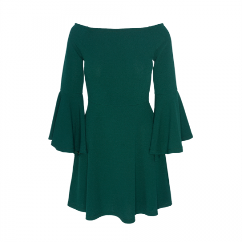 Flared sleeve bardot dress. - LDRJ 225KYLIE