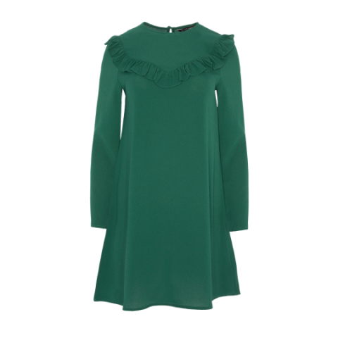 Long sleeve dress with frill detail at front - LDRW 225GINNPKB