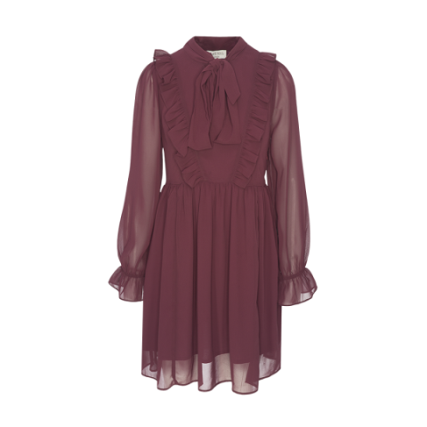 Long sleeve dress with ruffle detail. - LDRW 225CHRISTIE