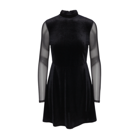 Lsleeve combined velvet dress - LDRW 225LAUREN