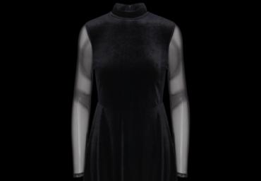 Lsleeve combined velvet dress - LDRW 225LAUREN