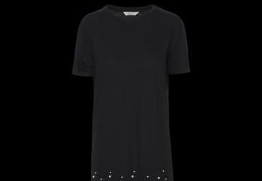 Ssleeve T-shirt dress with pearls detail at hem. - LDRJ 414MADGE