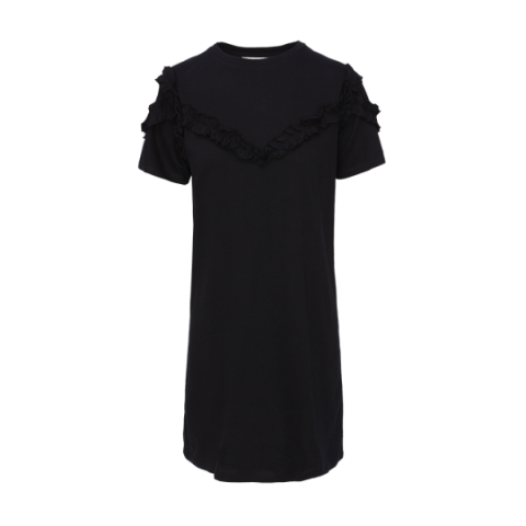 Short sleeve dress T shirt with ruffle detail. - LDRJ 414BOWIE
