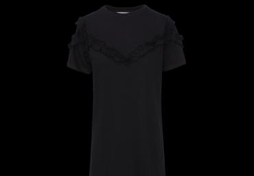 Short sleeve dress T shirt with ruffle detail. - LDRJ 414BOWIE