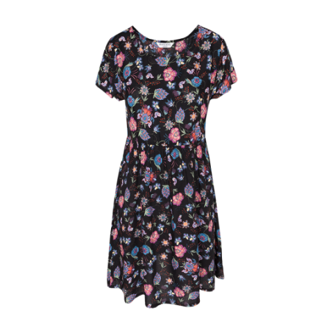 Short sleeve floral printed smock dress. - LDRW 225MANDY