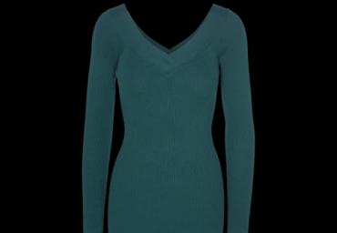 Skinny ribbed dress with v front and back neck. - LK 237SEED